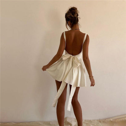 Robe mini romantique à simple nœud