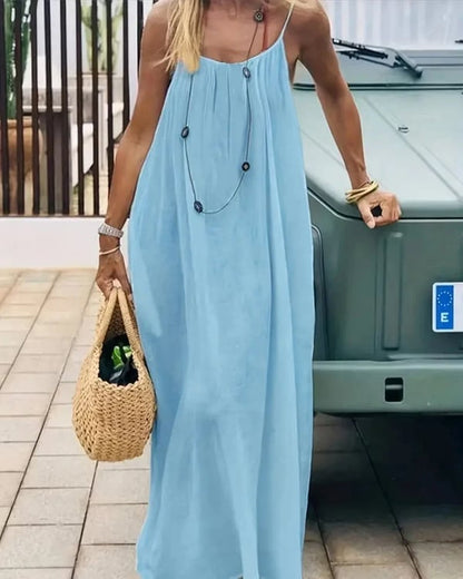 Robe camisole unie dos nu pour femme
