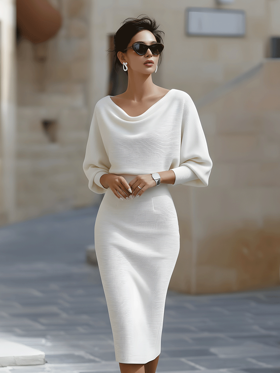 Robe midi à l'élégance sculptée