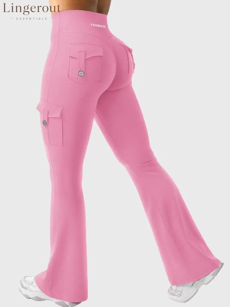 hugmecurve Hedda 32’’ CoreFlex Flared Leggings - Begonia Pink / XS