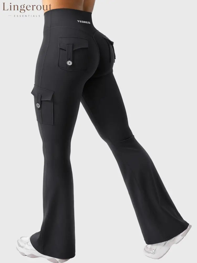 hugmecurve Hedda 32’’ CoreFlex Flared Leggings - Black / XS