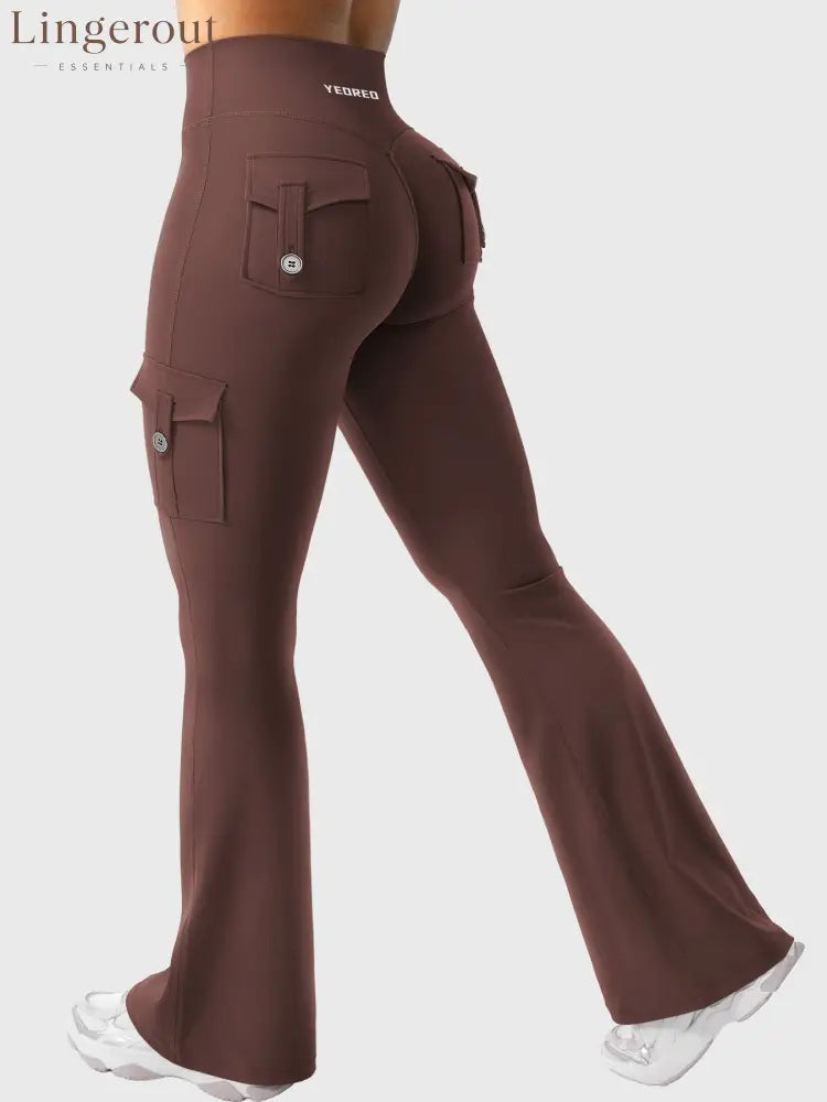 hugmecurve Hedda 32’’ CoreFlex Flared Leggings - Chocolate / XS