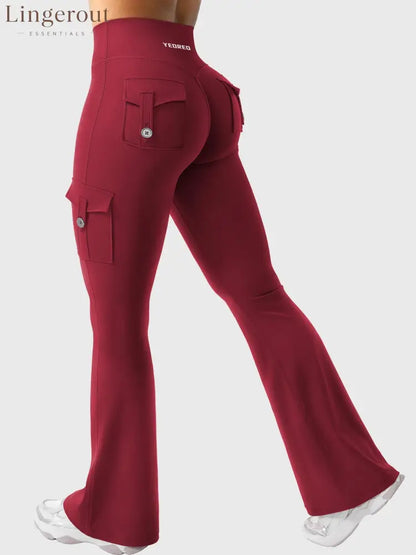 hugmecurve Hedda 32’’ CoreFlex Flared Leggings - Wine / XS