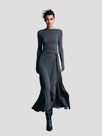 Robe longue portefeuille Liora