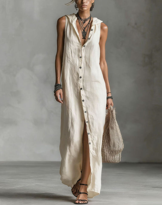 Robe longue sans manches, robe une‑pièce pour femme
