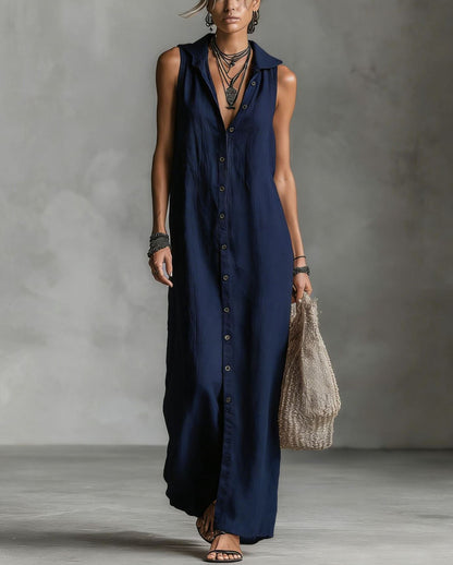 Robe longue sans manches, robe une‑pièce pour femme
