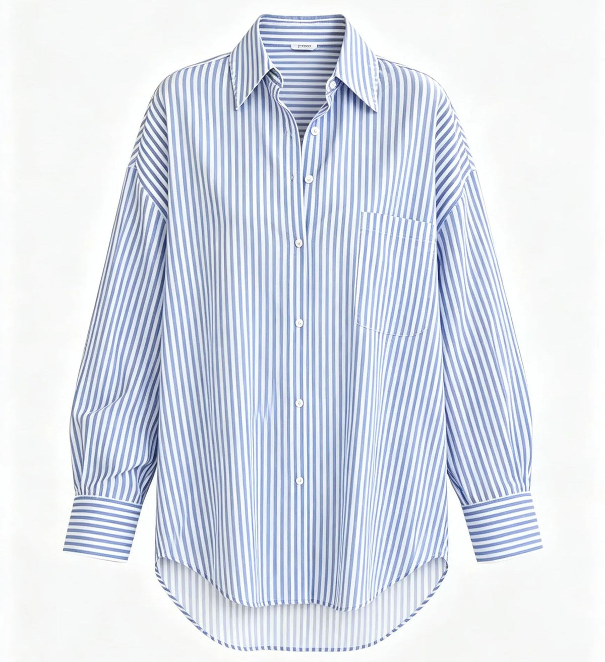 Oversized Blue & White Striped Shirt