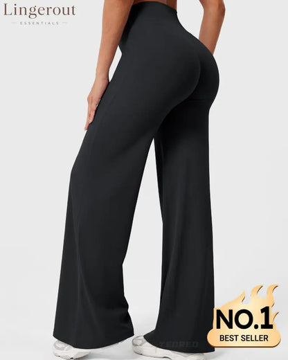 Leggings High-Waist Straight-Leg No Front Seam Buttery Soft Gym Yoga Pants for Women Fitness Tights - Black / S