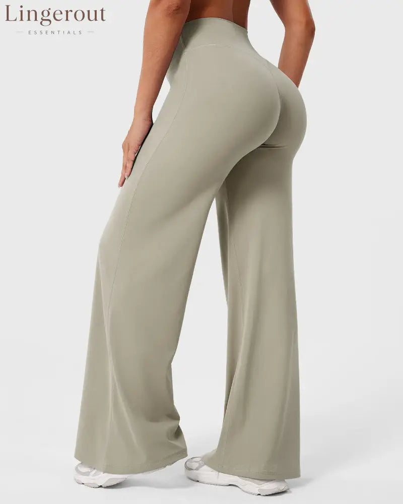 Leggings High-Waist Straight-Leg No Front Seam Buttery Soft Gym Yoga Pants for Women Fitness Tights - Light Sand / S