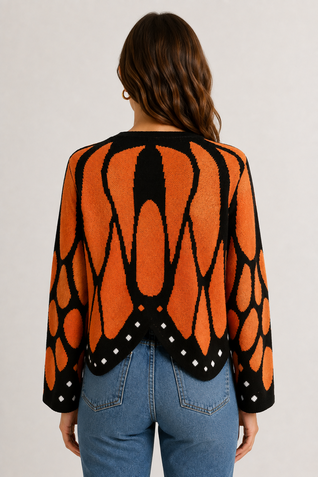 Monarch Butterfly Wing Knit Cardigan