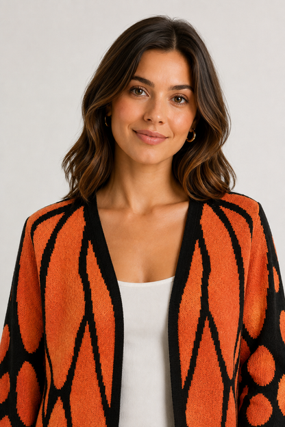 Monarch Butterfly Wing Knit Cardigan