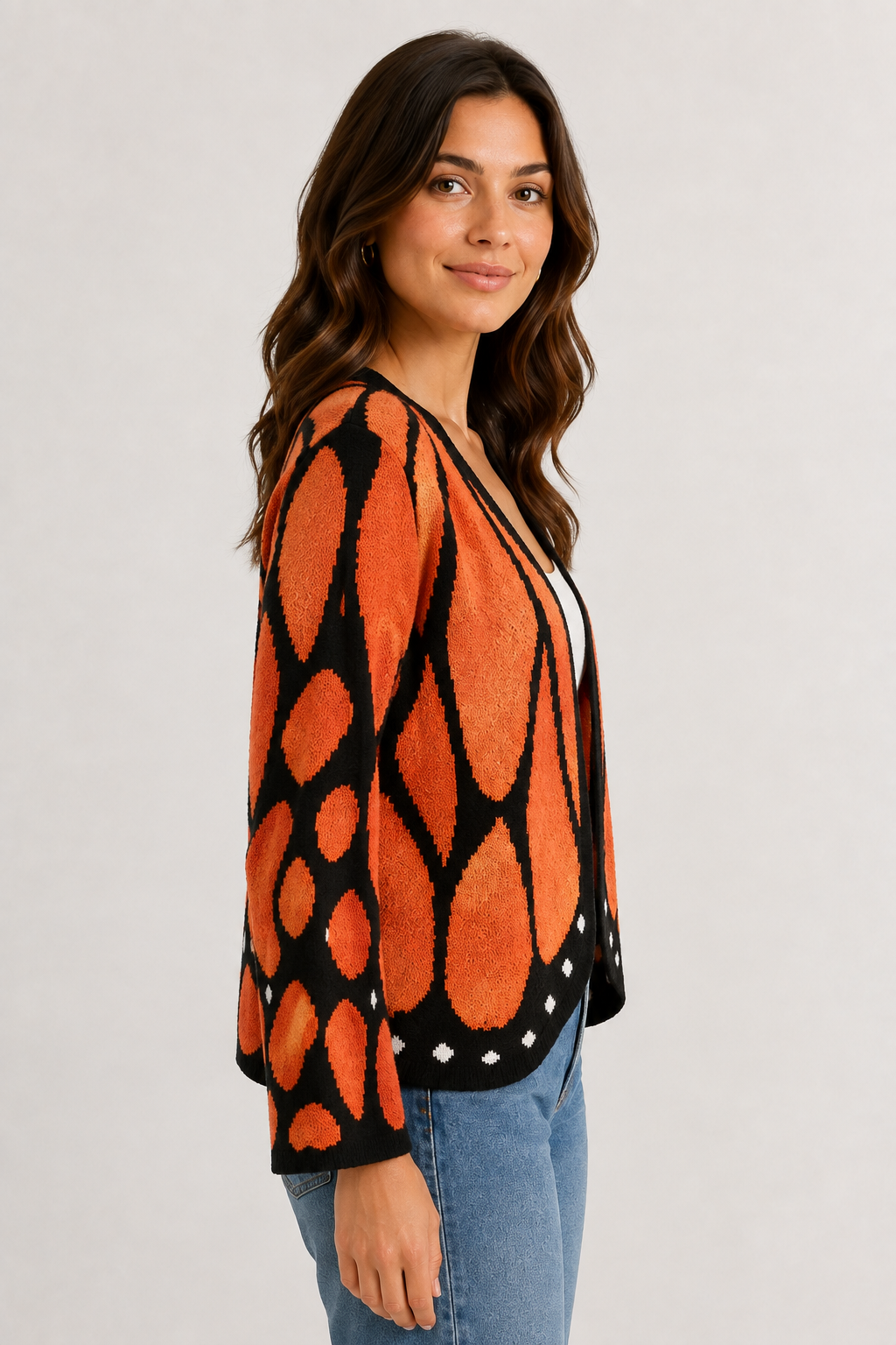 Monarch Butterfly Wing Knit Cardigan