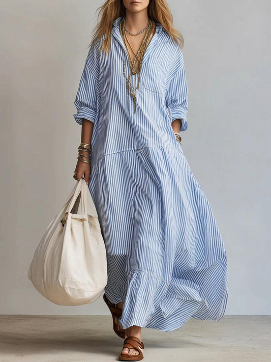 Robe ample à rayures décontractée pour femme