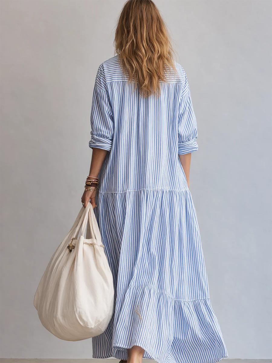 Robe ample à rayures décontractée pour femme
