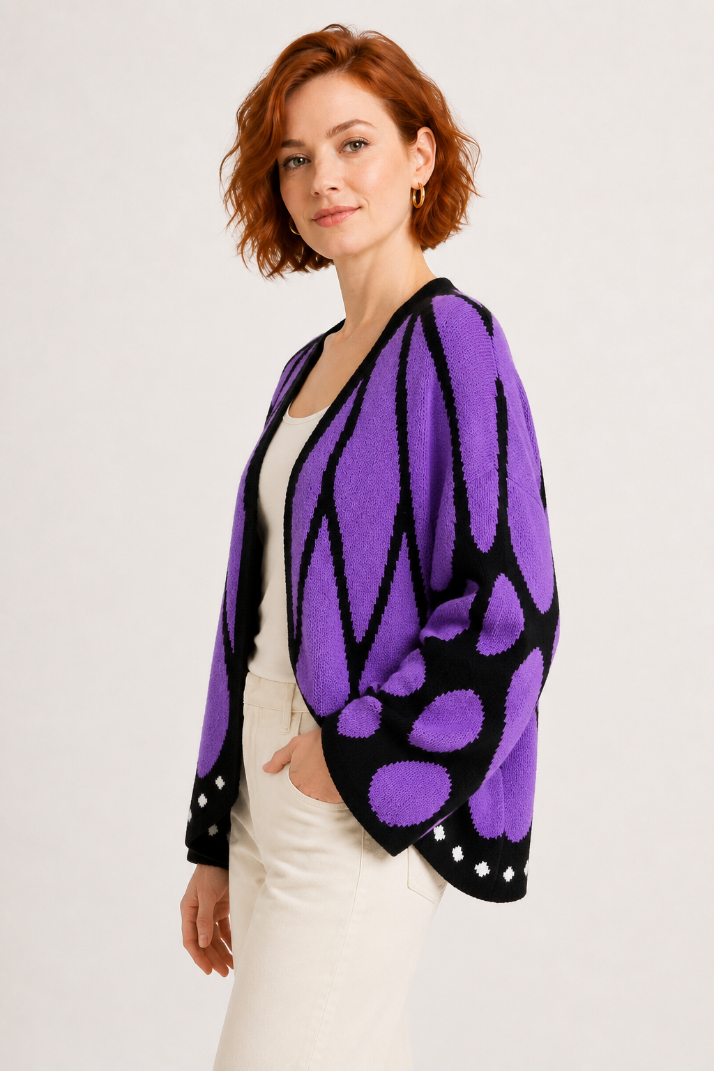 Monarch Butterfly Wing Knit Cardigan