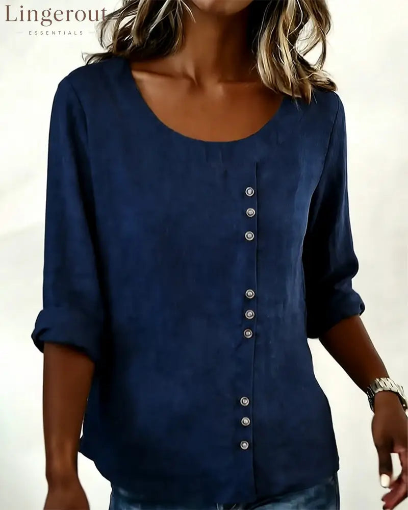 Round Neck Long Sleeve Top