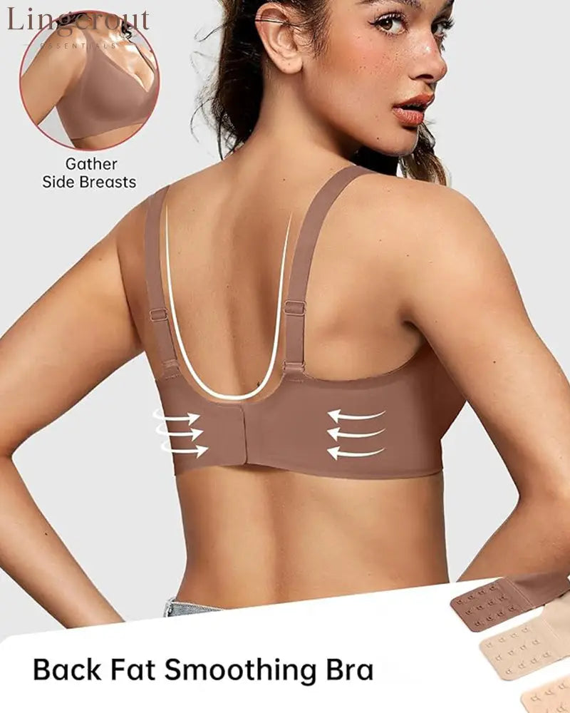Seamless Deep V Push-Up Wireless Bra Truekind Convertible Strapless Bandeau Bra with Wireless Comfort Anti-Slip Grip &