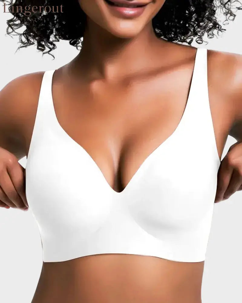 Seamless Deep V Push-Up Wireless Bra Truekind Convertible Strapless Bandeau Bra with Wireless Comfort Anti-Slip Grip &
